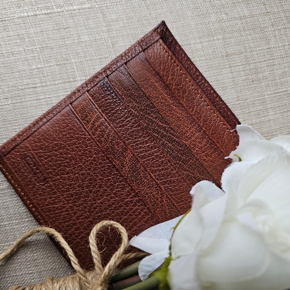 Vintage Coach 70s Kisslock Trifold Leather Wallet ( British Tan /Rust ) - Picture 4 of 12